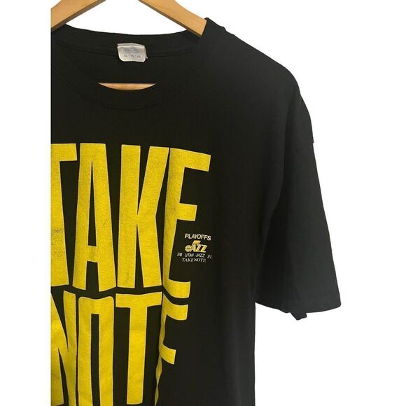 Utah Jazz 20-21 Take Note Short Sleeve T Shirt Logo NBA Playoffs Basketball XL - Picture 4 of 8